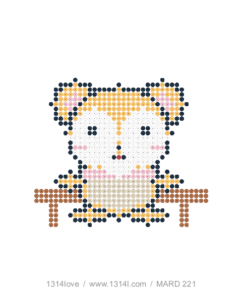 仓鼠的甜点时间拼豆图纸，40×44格