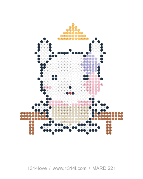 独角兽的甜点时间拼豆图纸，40×44格