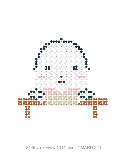 云朵精灵的甜点时间拼豆图纸，40×44格