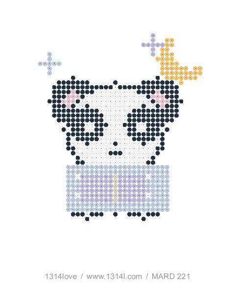 熊猫的晚安故事拼豆图纸，40×44格