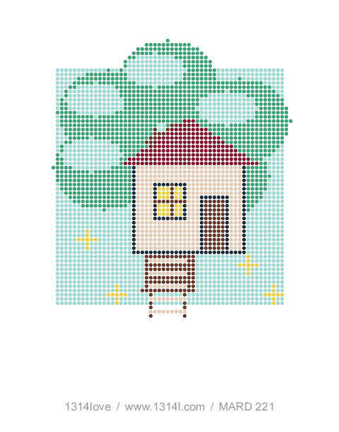 森林树屋 · 萤火小径拼豆图纸，64×72格
