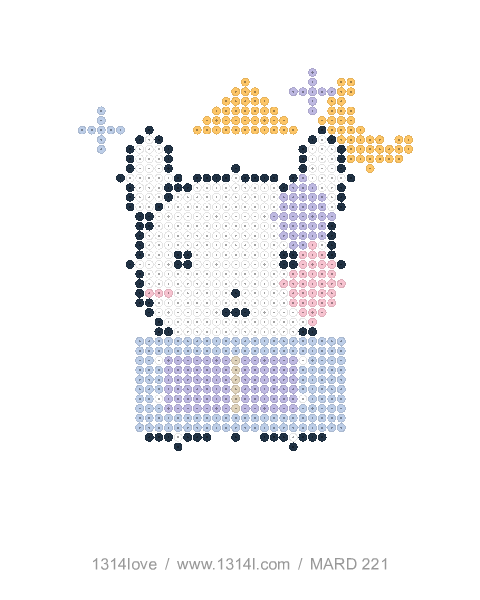 独角兽的晚安故事拼豆图纸，40×44格