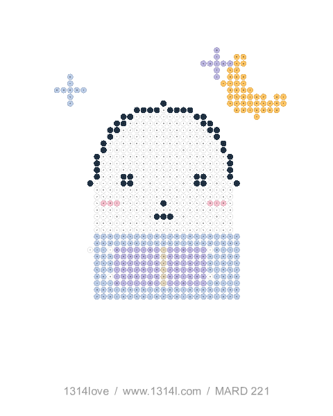 云朵精灵的晚安故事拼豆图纸，40×44格
