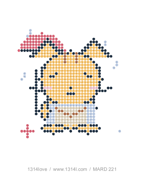 猫咪的雨天来信 · 微笑拼豆图纸，40×44格