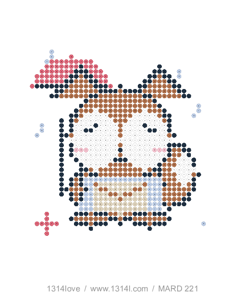 小狐狸的雨天来信 · 微笑拼豆图纸，40×44格