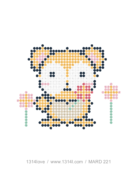 仓鼠的花园散步拼豆图纸，40×44格