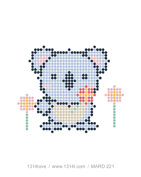 考拉的花园散步拼豆图纸，40×44格
