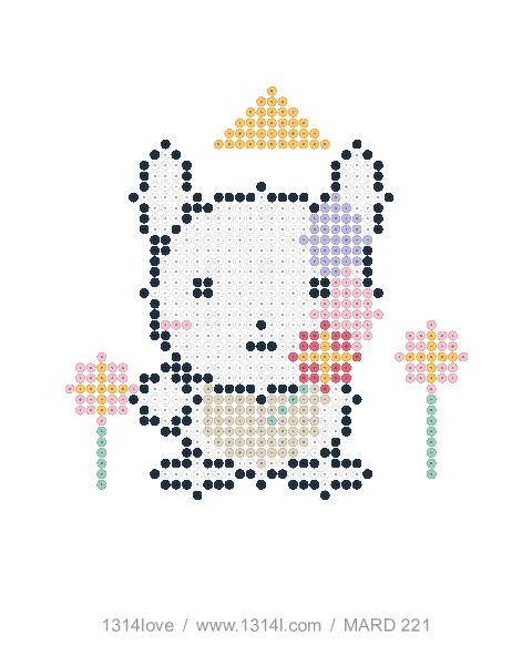 独角兽的花园散步拼豆图纸，40×44格