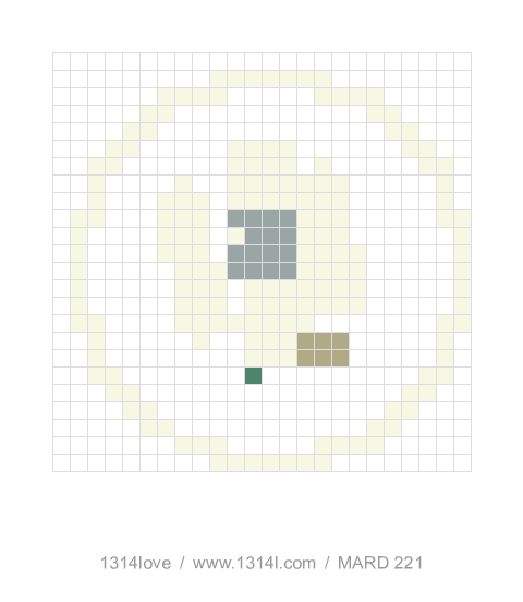 雏菊小挂件 · 圆环拼豆图纸，24×24格