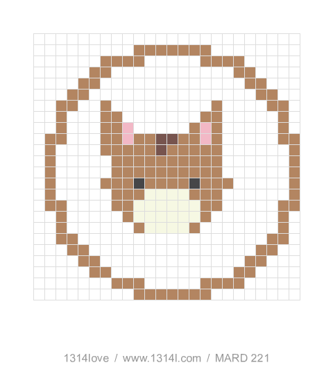 小猫小挂件 · 圆环拼豆图纸，24×24格