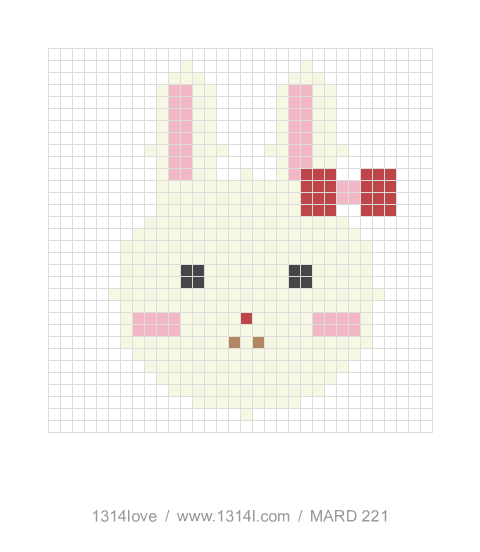 把温柔拼成小兔拼豆图纸，32×32格