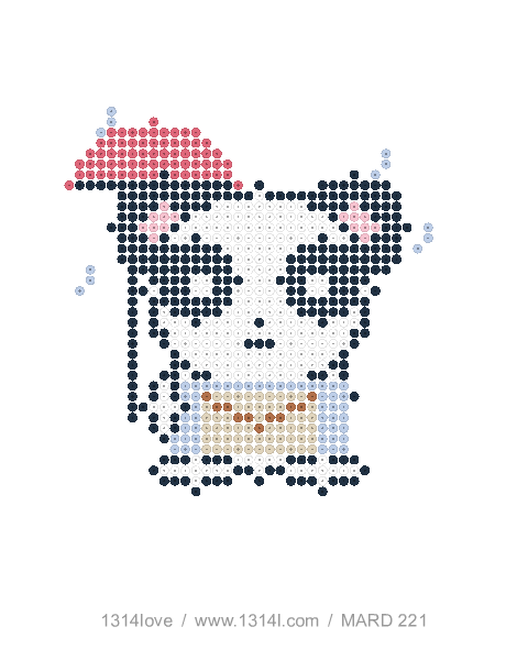 熊猫的雨天来信拼豆图纸，40×44格