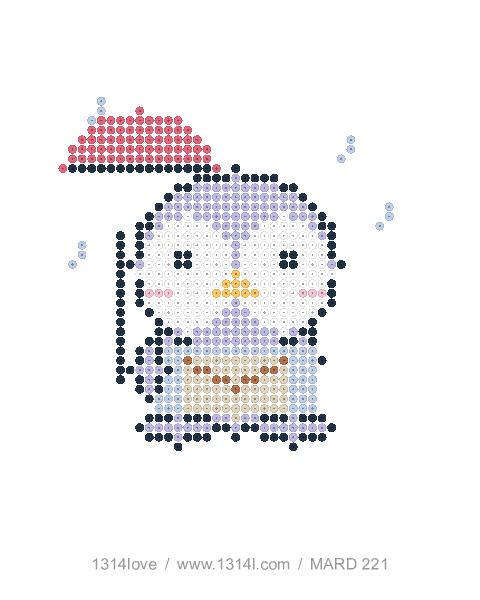 猫头鹰的雨天来信拼豆图纸，40×44格
