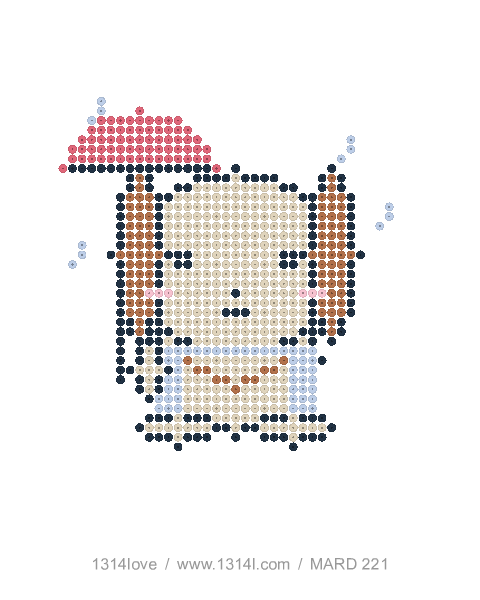 垂耳犬的雨天来信拼豆图纸，40×44格