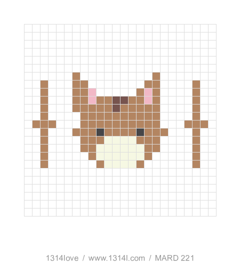 小猫小挂件 · 双叶拼豆图纸，24×24格