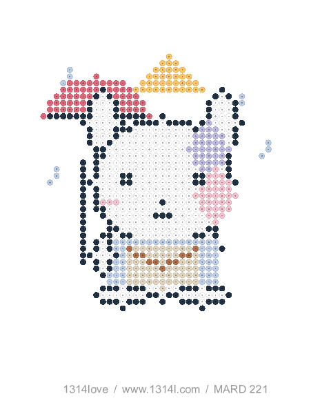 独角兽的雨天来信拼豆图纸，40×44格