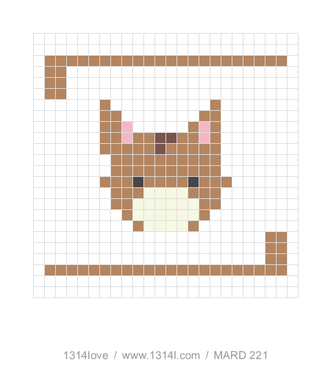 小猫小挂件 · 丝带拼豆图纸，24×24格