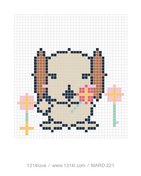 垂耳犬的花园散步 · 惊喜拼豆图纸，40×44格