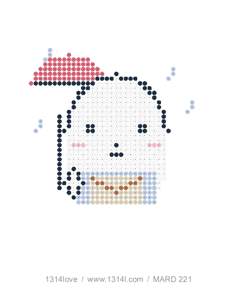 云朵精灵的雨天来信拼豆图纸，40×44格
