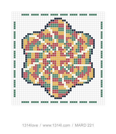 星锦 · 双线锦拼豆图纸，48×48格