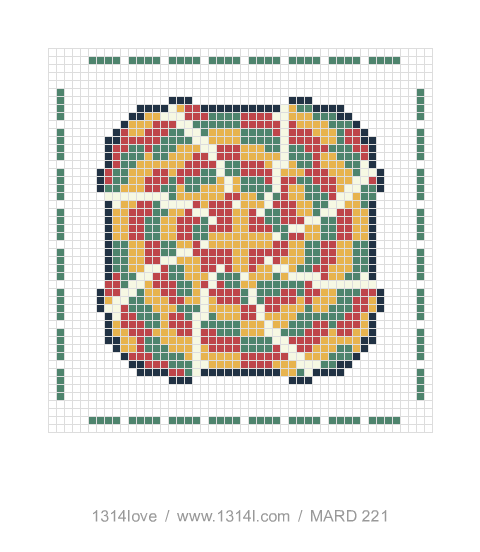 绣球 · 双线锦拼豆图纸，48×48格