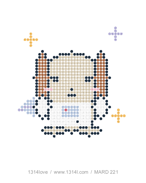 垂耳犬的星空旅行拼豆图纸，40×44格