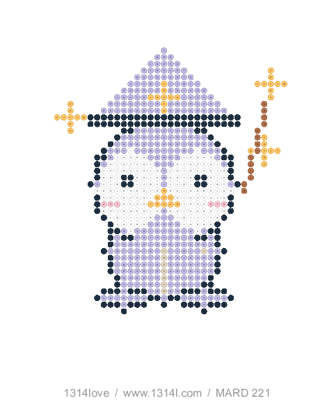猫头鹰的魔法课堂拼豆图纸，40×44格