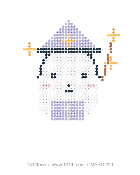 云朵精灵的魔法课堂拼豆图纸，40×44格